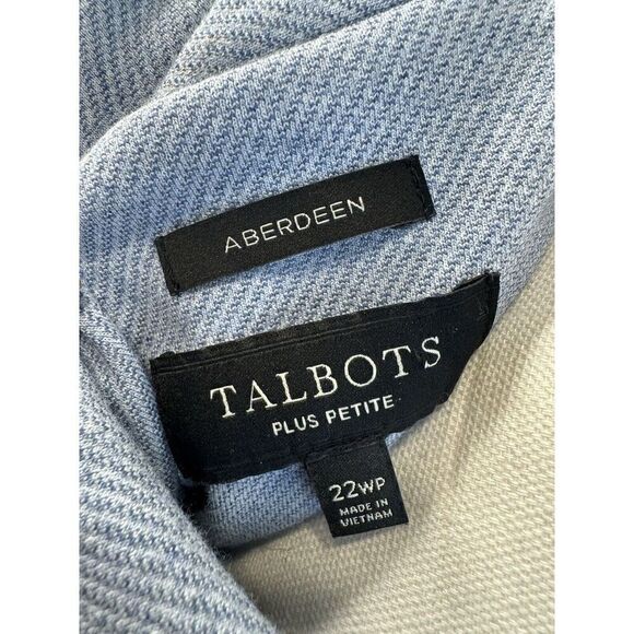 Talbots Light Blue Long Sleeve Collared Ponte Aberdeen Knit Blazer Jacket Sz 22W - Picture 4 of 5